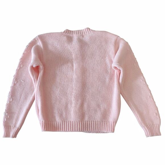 EVIAN Vintage Pink Floral Cardigan Size M Flower Oversized Sweater Cottage Core - Picture 4 of 10